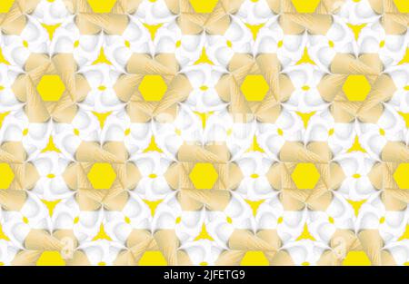 Nahtlose Waffel Kegel Eis Blume kaleidoskopischen Hintergrund. Stockfoto