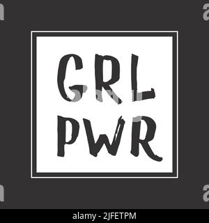 Girl Power Schriftzug Zitat, Hand gezeichnet kalligraphischen Zeichen. Vektorgrafik. Stock Vektor