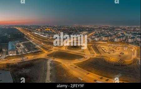 danzig Stadt bei Nacht Stockfoto