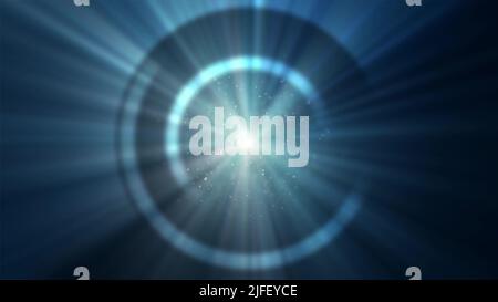 Abbildung 3D eines abstrakten Fotos der Sonne in der Galaxie Stockfoto