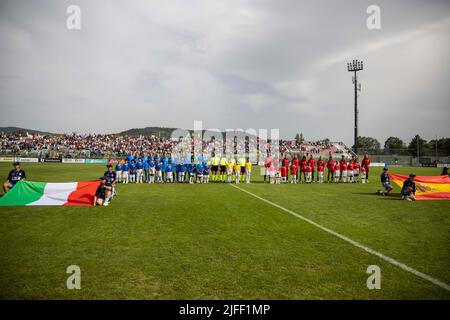 Eine allgemeine Ansicht vor dem Freundschaftsspiel der Women's International zwischen Italien und Spanien im Teofilo Patini Stadium am 01. Juli 2022 in Castel di Sangro Stockfoto