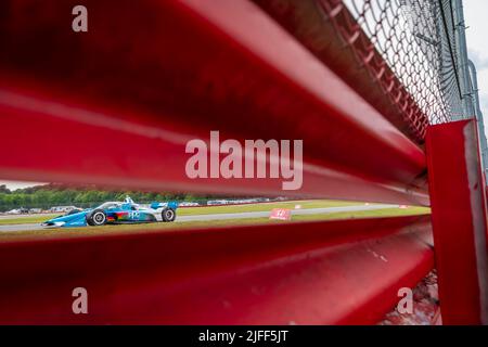 Lexington, OH, USA. 1.. Juli 2022. JOSEF NEWGARDEN (2) aus Nashville, Tennessee, übt auf dem Mid Ohio Sports Car Course in Lexington OH für den Honda Indy 200. (Bild: © Walter G. Arce Sr./ZUMA Press Wire) Stockfoto