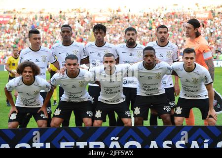 Rio De Janeiro, Brasilien. 02.. Juli 2022. São Paulo Team während Fluminense x Corinthians statt im Maracanã-Stadion für die 15. Runde der brasilianischen Meisterschaft, an diesem Samstag Nachmittag (2), in Rio de Janeiro, RJ. Kredit: Celso Pupo/FotoArena/Alamy Live Nachrichten Stockfoto