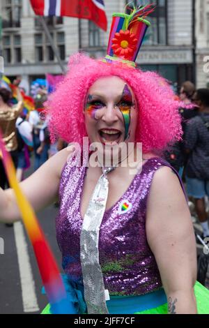 Gay Pride March - People on the March - 2 July 2022, London, UK Stockfoto