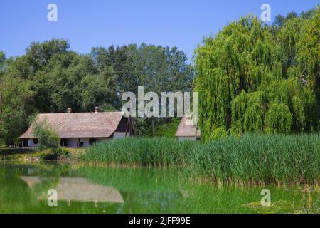 Ungarn, Ópusztaszer, historisches Denkmal, See, Landschaft, Stockfoto