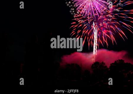 Feuerwerk, Granville, Ohio, 1. Juli 2022 Stockfoto