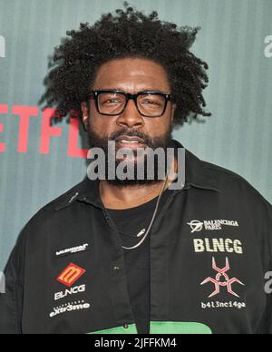 NEW YORK, NY, USA - 15. JUNI 2022: Questlove nimmt an der New Yorker Premiere von Netflix' 'Spiderhead' im Pariser Theater Teil. Stockfoto