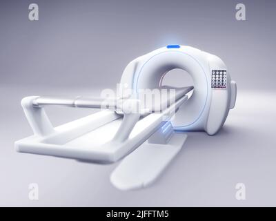 Der CT-Scanner mit mehreren Detektoren oder die Abbildung der Computertomographie 3D. Stockfoto