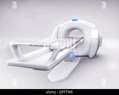 Der CT-Scanner mit mehreren Detektoren oder die Abbildung der Computertomographie 3D. Stockfoto