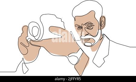 Mann, der Foto-Vektor, Charakter mit Kamera Stock Vektor