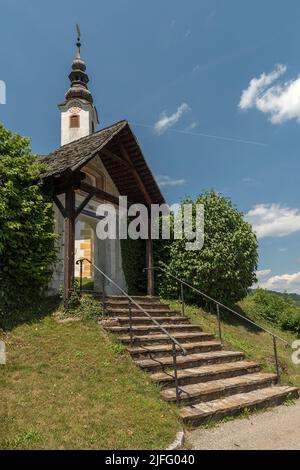 Historischer Rosenkranz oder Winterkirche in Maria Worth, Kärnten, Österreich Stockfoto