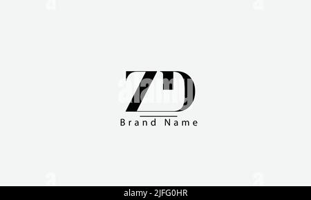 Buchstabenbuchstaben Initialen Monogramm-Logo ZD DZ Z D Stock Vektor