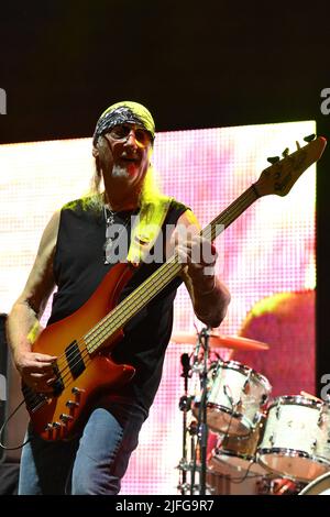 Rom, Italien. 02.. Juli 2022. Roger Glover of Deep Purple, während des Woosh! Tour, 2.. Juli, im Auditorium Parco della Musica, Rom, Italien Credit: Independent Photo Agency/Alamy Live News Stockfoto