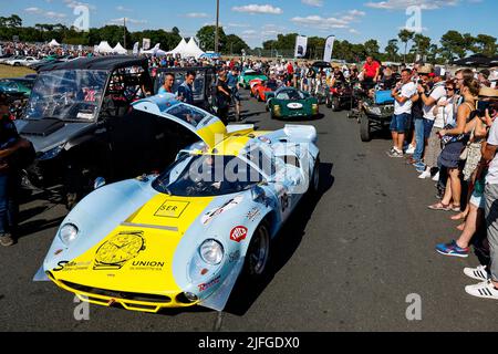 09 WACHTER (LI) / SEILER (CH),Lola T70 Mk.3 / 1968 , Aktion während der Le Mans Classic 2022 vom 30. Juni bis 3. Juli 2022 auf dem Circuit des 24 Heures du Mans, in Le Mans, Frankreich - Foto Julien Delfosse / DPPI Stockfoto