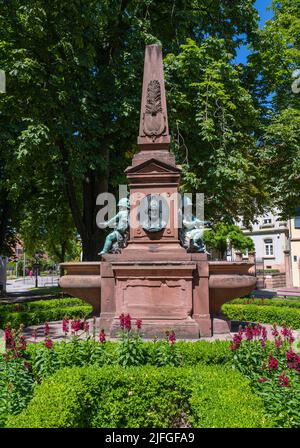 Der Hengst gut (Hengstbrunnen) auf dem Hengstplatz in Durlach. Karlsruhe, Baden-Württemberg, Deutschland, Europa Stockfoto