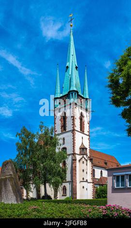 Blick auf die Kirche St. Peter und Paul von Durlach‘. Karlsruhe, Baden-Württemberg, Deutschland, Europa Stockfoto