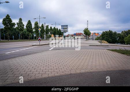 Ein fester leerer Übergang in regensburg in bayern Stockfoto