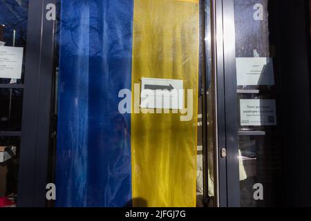 11-03-2022. krakau-polen. Freiwilligenzentrale für Flüchtlinge aus der Ukraine - aufgrund des russischen Krieges Ukraine.Krakau Stockfoto