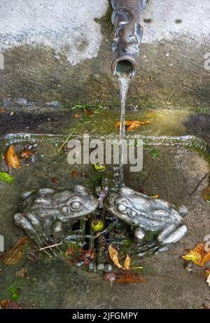 Detail des Basler Tor Brunnens in Durlach. Karlsruhe, Baden-Württemberg, Deutschland, Europa Stockfoto