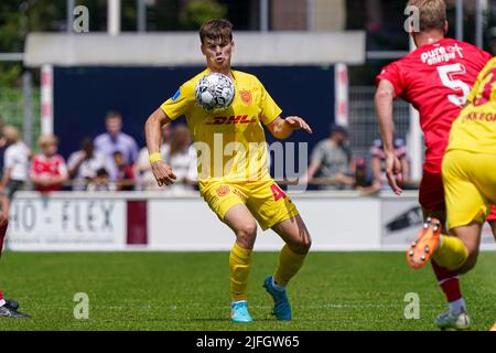 GOOR, NIEDERLANDE - 3. JULI: Mads Kristian vom FC Nordsjaelland beim Vorsaison-Freundschaftsspiel zwischen FC Twente und FC Nordsjaelland am 3. Juli 2022 im Sportpark Heeckeren in Goor, Niederlande (Foto: Jeroen Meuwsen/Orange Picts) Stockfoto