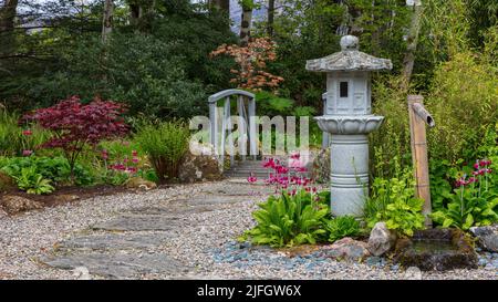 Japanischer Garten in Attadale Gardens, Strathcarron, Wester Ross, Schottland Stockfoto