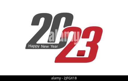 Frohes Neues Jahr 2023. Stilisierte Zahl 2023 für Neujahrs- und Weihnachtsgrüße. Stock Vektor