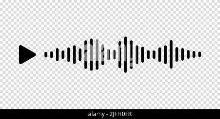 Audio-Sprachnachricht-Welle mit Wiedergabetaste auf transparentem Hintergrund in Messeger. Vektorgrafik für eine Website oder Anwendung. Das Konzept von peop Stock Vektor