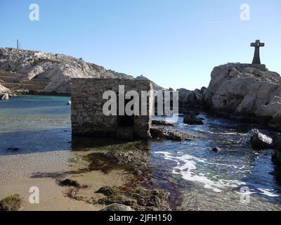 Baie des singes (Monkeys Bay) Strand in den Bächen südlich von Marseille Stockfoto