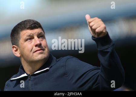 Wakefield, Großbritannien. 03.. Juli 2022. Be Well Support Stadium, Wakefield, West Yorkshire, 3.. Juli 2022. Betfred Super League Wakefield Trinity vs. Wigan Warriors Matt Peet (Cheftrainer) von Wigan Warriors. Kredit: Touchlinepics/Alamy Live Nachrichten Stockfoto