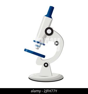 Vektorsymbol für das Labormikroskop auf weißem Hintergrund isoliert. Vektorgrafik Stock Vektor