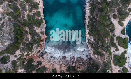 Luftaufnahme von idyllischer mediterraner Sicht Stockfoto