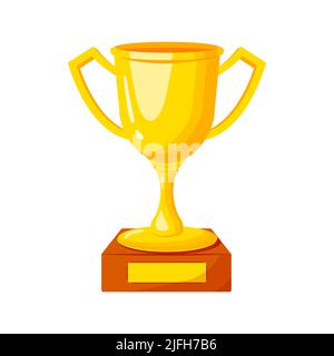 Symbol für die Siegertrophäe. Die goldene Tasse flache Vektor-Illustration, ein Symbol des Sieges in einem Sportereignis. Stock Vektor