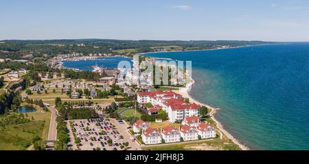 Luftaufnahme von Bay Harbor, Michigan Stockfoto
