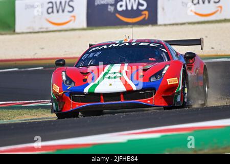 Misano, Italien. 03.. Juli 2022. AF Corse Ferrari 488 GT3 Andrea Bertolini Quelle: Independent Photo Agency/Alamy Live News Stockfoto