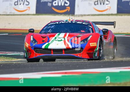 Misano, Italien. 03.. Juli 2022. AF Corse Ferrari 488 GT3 Andrea Bertolini Quelle: Independent Photo Agency/Alamy Live News Stockfoto