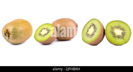 Nahtloses Muster mit Kiwi. Tropischer abstrakter Hintergrund. Kiwi-Frucht auf weißem Hintergrund. Stockfoto