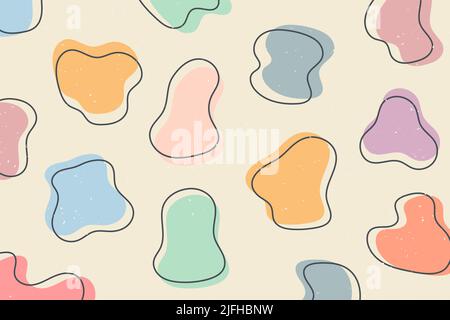 Abstrakter Hintergrund. Handzeichnung verschiedener Formen und Doodle-Objekte. Trendige moderne zeitgenössische Vektor-Illustration Stock Vektor