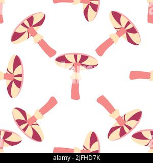 Magische psychedelische Drogenpilze nahtloses Muster. Psychedelischer Halluzination. 60-70s Hippie bunte Kunst. Vintage psychedelischen Textil, Stoff, Wrappin Stock Vektor