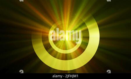 Abbildung 3D eines abstrakten Fotos der Sonne in der Galaxie Stockfoto