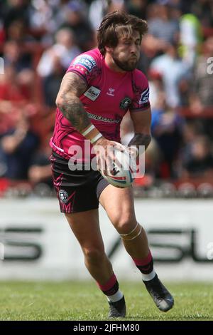 Wakefield, Großbritannien. 03.. Juli 2022. Be Well Support Stadium, Wakefield, West Yorkshire, 3.. Juli 2022. Betfred Super League Wakefield Trinity vs. Wigan Warriors Joe Shorrocks von Wigan Warriors. Kredit: Touchlinepics/Alamy Live Nachrichten Stockfoto