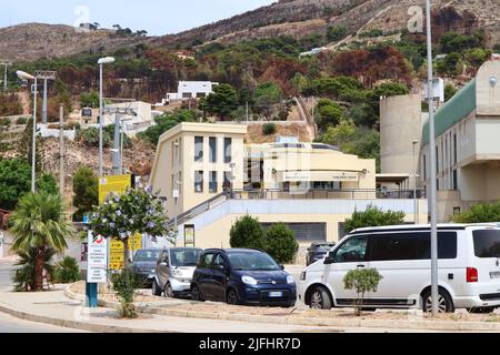 Trapani, Sizilien (Italien): Trapani Seilbahnstation von Trapani nach Erice Stockfoto