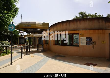 Erice, Sizilien (Italien): Erice Seilbahnstation von Erice nach Trapani Stockfoto