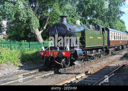 Dampflokomotive 5239 Goliath, die als Teil der Dartmouth Steam Railway in Paignton, Devon, England, UK, arbeitet. Stockfoto