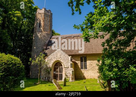 Reetdach der All Saints Church, Horsey, Norfolk, England Stockfoto