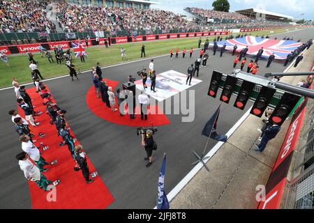 Silverstone, Großbritannien. 3.. Juli 2022. Startaufstellung, großer Preis von Großbritannien F1 auf dem Silverstone Circuit am 3. Juli 2022 in Silverstone, Großbritannien. (Foto von HIGH TWO) Quelle: dpa/Alamy Live News Stockfoto