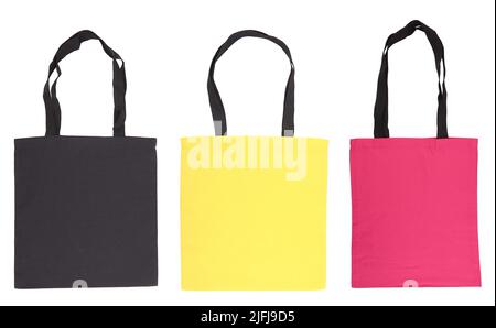 Wiederverwendbare Einkaufstasche isoliert auf weißem Hintergrund Stockfoto