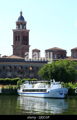 Bootstouren Mantova, Mantua Italien. Castello di San Giorgio Stockfoto