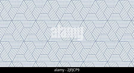 Abstraktes geometrisches Muster mit gewellten Streifen-Linien. Webdesign Hintergrund der blauen Polygon-Form Stock Vektor