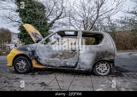A Auto ausgebrannt Stockfoto