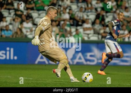 Curitiba, Brasilien. 03.. Juli 2022. PR - Curitiba - 07/03/2022 - BRASILIANISCHER A 2022, CORITIBA X FORTALEZA - Marcelo Boeck Torwart von Fortaleza bei einem Spiel gegen Coritiba im Stadion Couto Pereira für die brasilianische Meisterschaft A 2022. Foto: Robson Mafra/AGIF/Sipa USA Quelle: SIPA USA/Alamy Live News Stockfoto